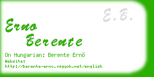 erno berente business card