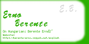 erno berente business card